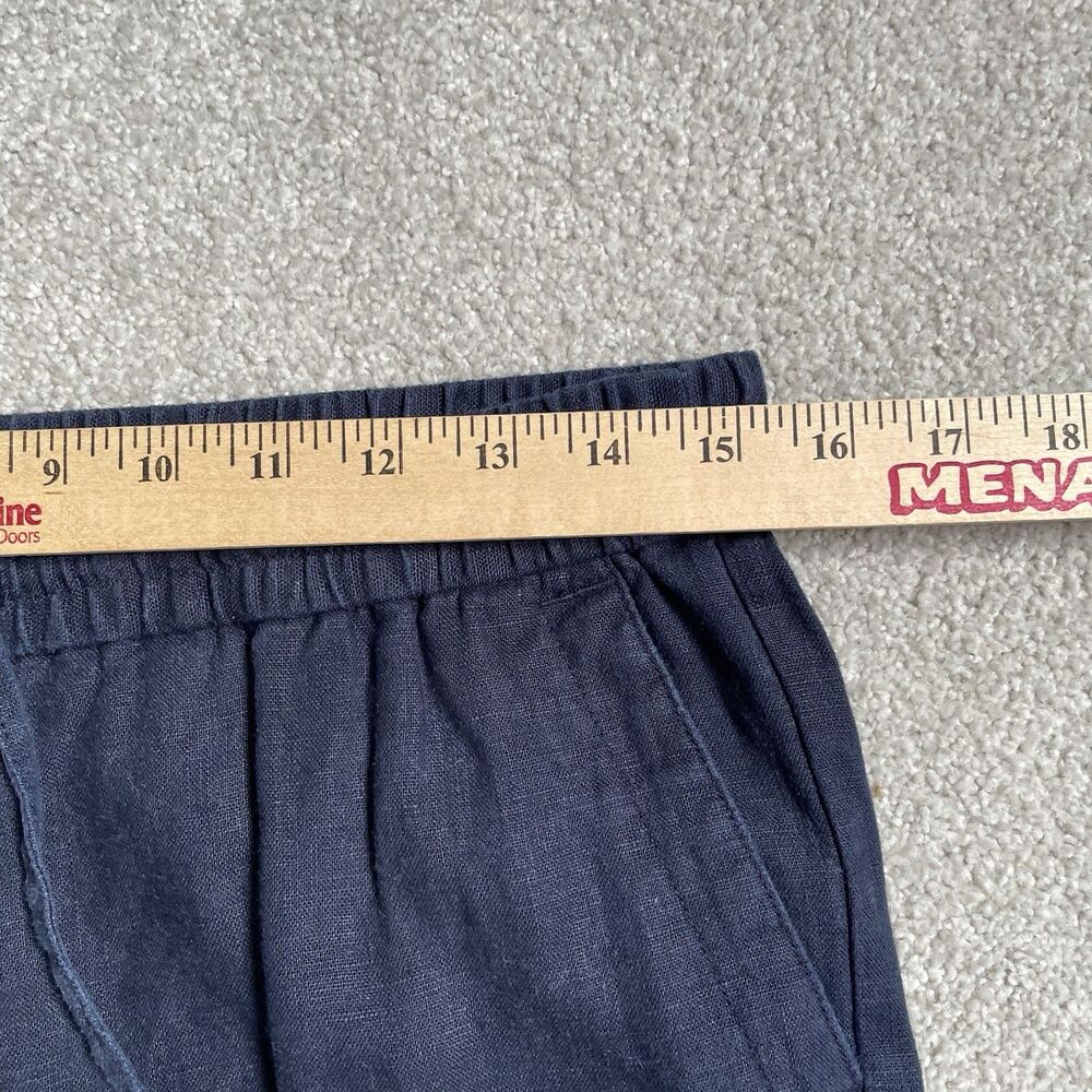 Talbots Cottagecore 100% Linen Cropped Wide Leg Pants Navy Blue Women's Size 2 - Picture 9 of 12
